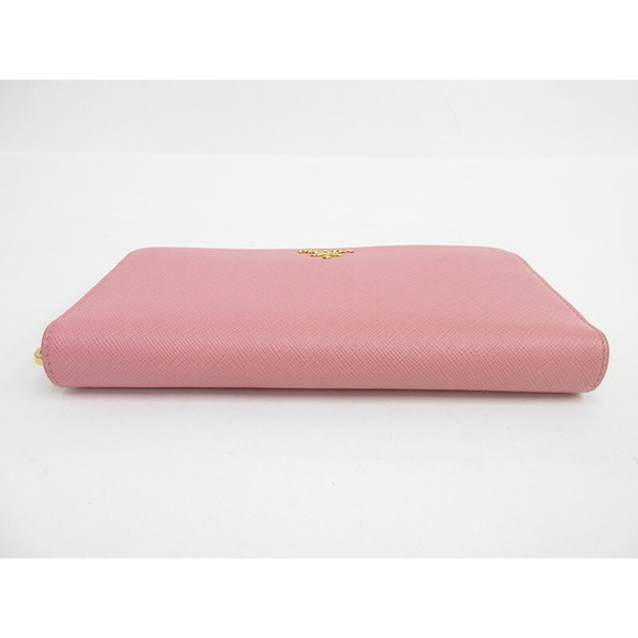Prada Round Zip Long Wallet Pink Saffiano - Picture 3 of 8